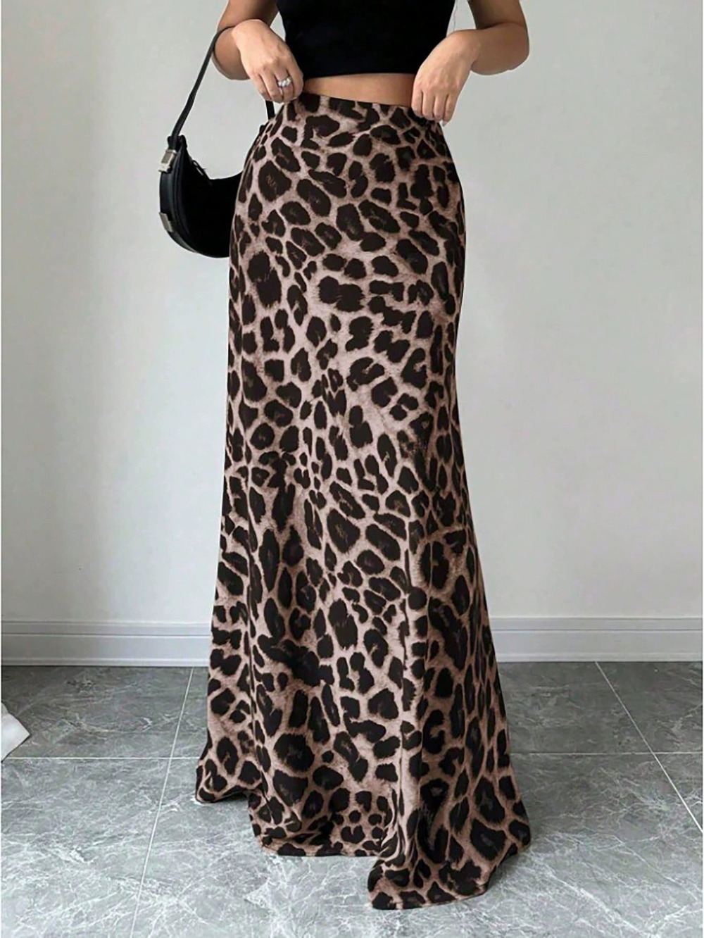 Zara Retro Leopard Print Midi Skirt
